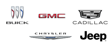 Buick, GMC, Cadillac, Chrysler, Jeep, logos