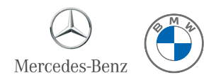 Mercedes Benz and BMW logos